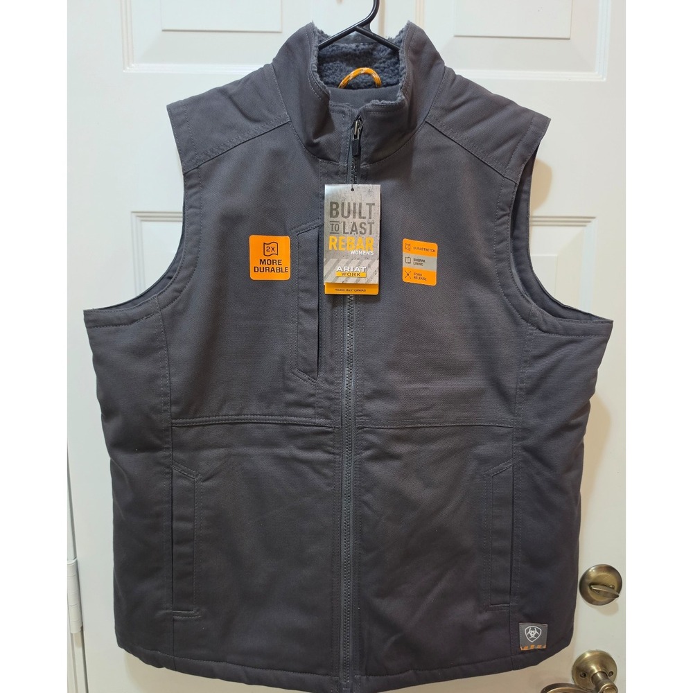 NWT Ariat Women's Rebar DuraCanvas Insulated Work Vest - Gray XXL